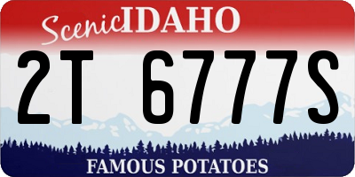 ID license plate 2T6777S
