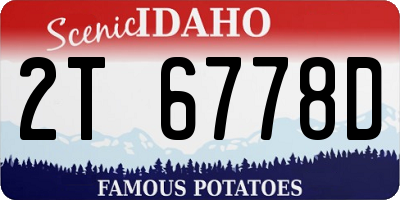 ID license plate 2T6778D