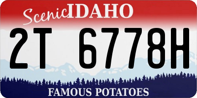 ID license plate 2T6778H