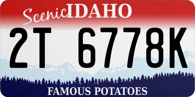 ID license plate 2T6778K