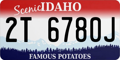 ID license plate 2T6780J