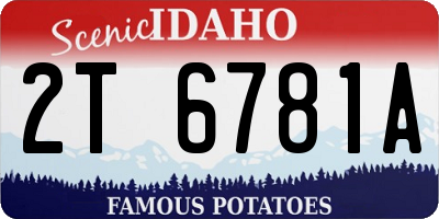 ID license plate 2T6781A