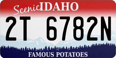 ID license plate 2T6782N