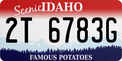 ID license plate 2T6783G