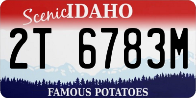 ID license plate 2T6783M