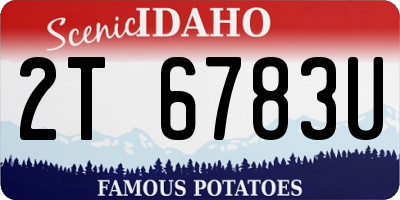 ID license plate 2T6783U