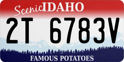 ID license plate 2T6783V