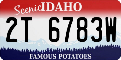 ID license plate 2T6783W