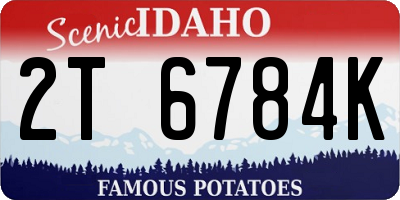 ID license plate 2T6784K