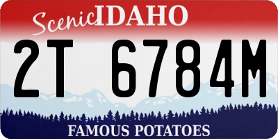 ID license plate 2T6784M