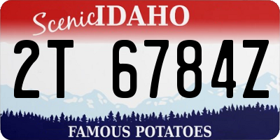 ID license plate 2T6784Z