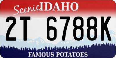 ID license plate 2T6788K