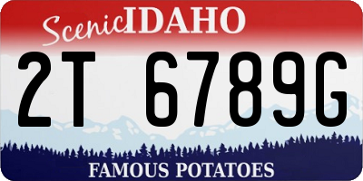 ID license plate 2T6789G