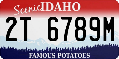 ID license plate 2T6789M