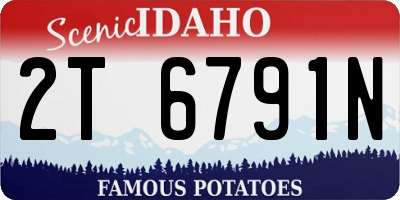 ID license plate 2T6791N