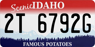 ID license plate 2T6792G