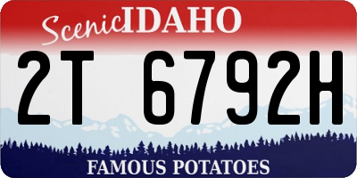 ID license plate 2T6792H