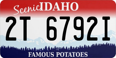 ID license plate 2T6792I