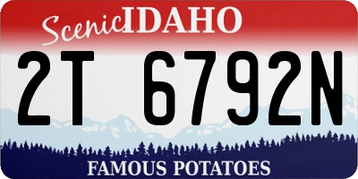 ID license plate 2T6792N