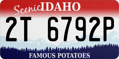 ID license plate 2T6792P