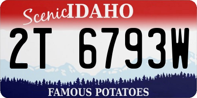 ID license plate 2T6793W