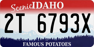 ID license plate 2T6793X