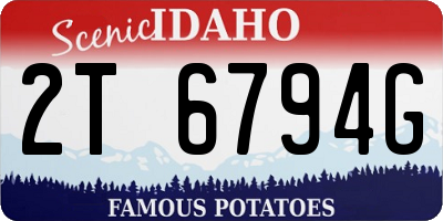 ID license plate 2T6794G