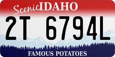 ID license plate 2T6794L