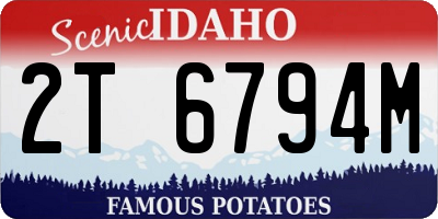 ID license plate 2T6794M