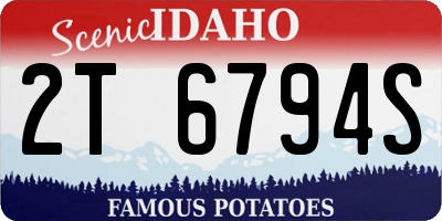 ID license plate 2T6794S