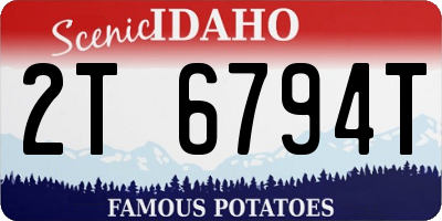 ID license plate 2T6794T