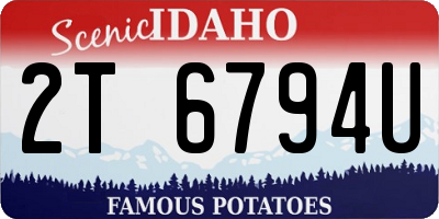ID license plate 2T6794U