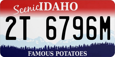 ID license plate 2T6796M