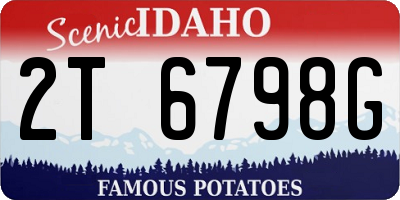 ID license plate 2T6798G
