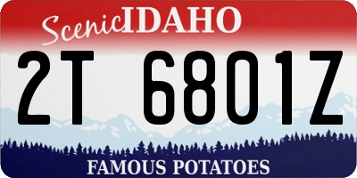 ID license plate 2T6801Z