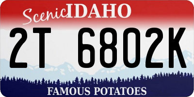ID license plate 2T6802K