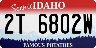ID license plate 2T6802W