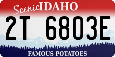 ID license plate 2T6803E