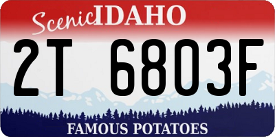 ID license plate 2T6803F