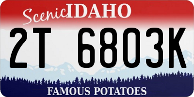 ID license plate 2T6803K