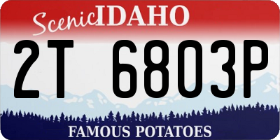 ID license plate 2T6803P