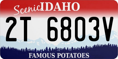 ID license plate 2T6803V