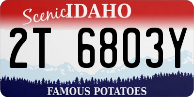 ID license plate 2T6803Y