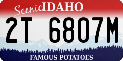 ID license plate 2T6807M