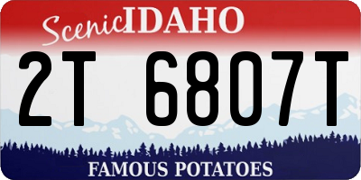 ID license plate 2T6807T