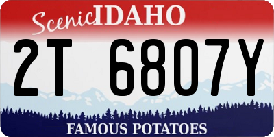 ID license plate 2T6807Y