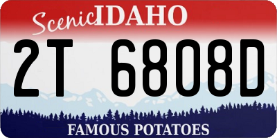 ID license plate 2T6808D