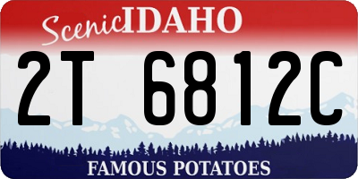 ID license plate 2T6812C