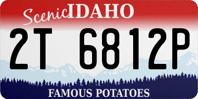 ID license plate 2T6812P