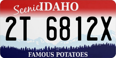 ID license plate 2T6812X